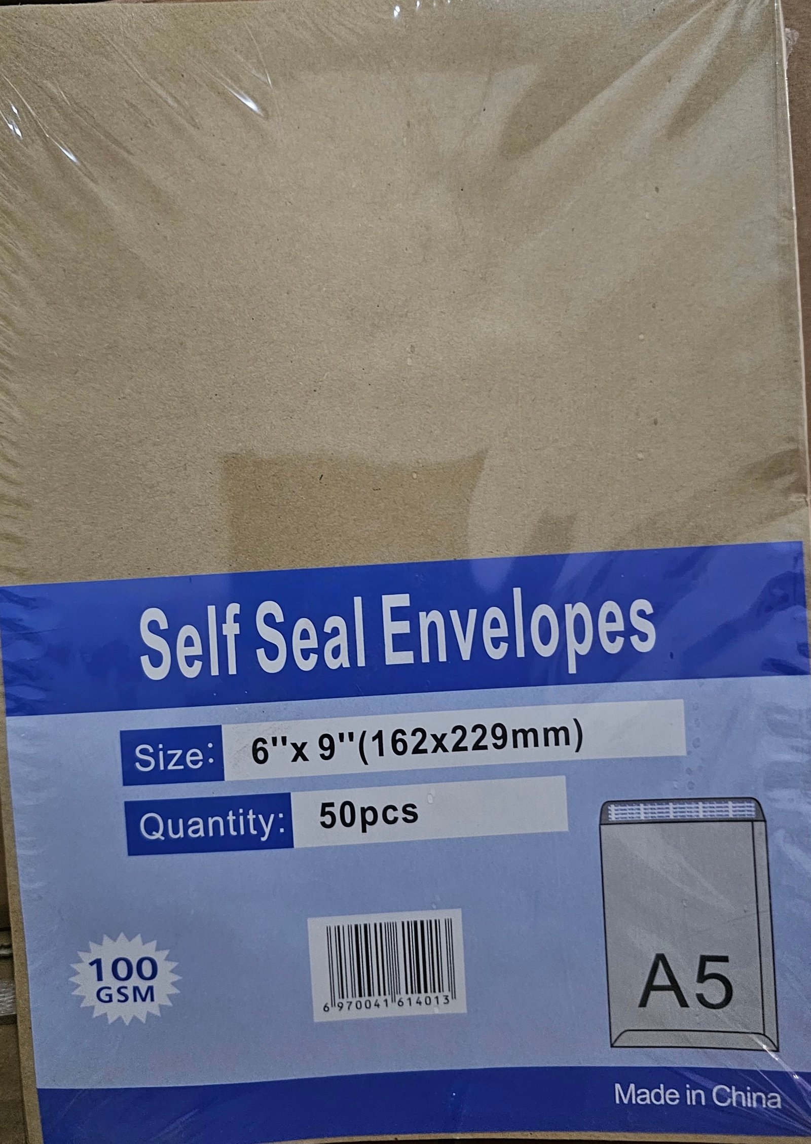 ENVELOPE SELF SEAL ,A5, CASTANHO